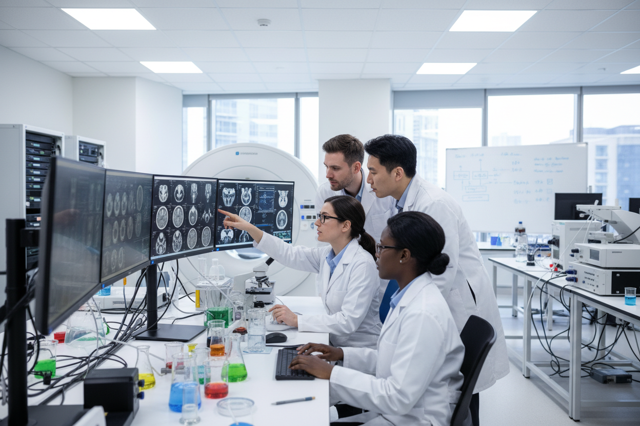 crea una imagen de invvestigadores/neurologos